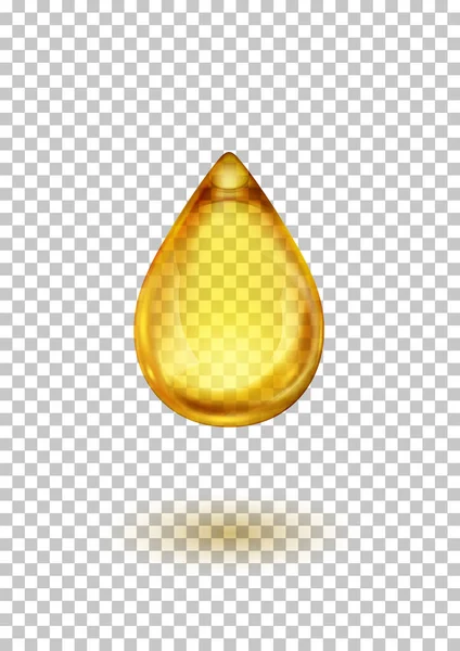 Drop of Oil or Honey on Transparent Background — Stock Vector