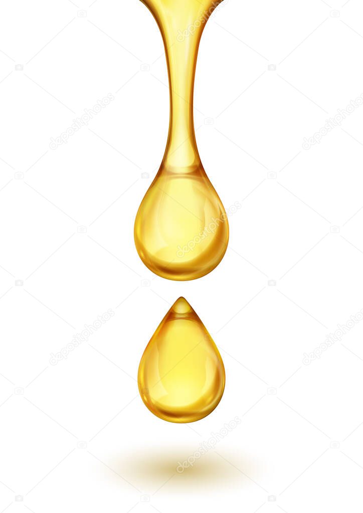 Dripping Oil on White Background