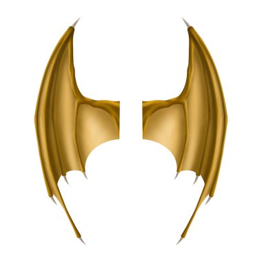 Beyaz arkaplanda ejderha kanatları izole edildi, EPS 10.