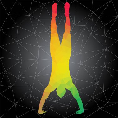 CrossFit kavramı. Vector silhouettes pek çok farklı pozisyonda fitness ve crossfit egzersiz yapıyor insan. Etkin ve sağlıklı bir hayat kavramı