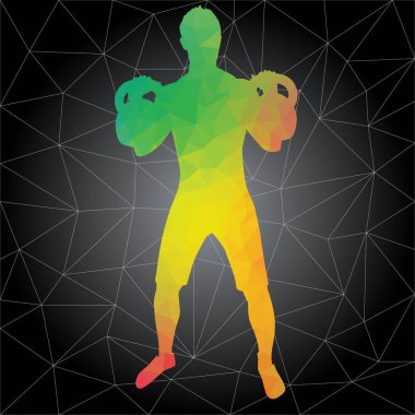 CrossFit kavramı. Vector silhouettes pek çok farklı pozisyonda fitness ve crossfit egzersiz yapıyor insan. Etkin ve sağlıklı bir hayat kavramı
