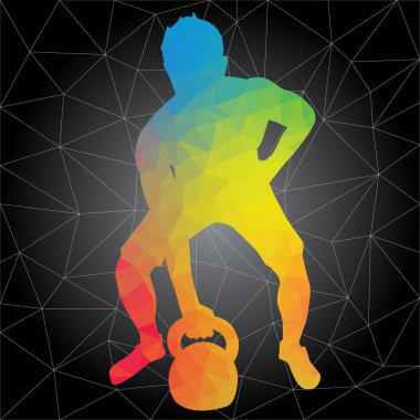 CrossFit kavramı. Vector silhouettes pek çok farklı pozisyonda fitness ve crossfit egzersiz yapıyor insan. Etkin ve sağlıklı bir hayat kavramı