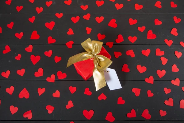 Geschenkdozen Houten Tafel Cadeau Afbeelding Geschikt Voor Valentijnsdag Kerst Nieuwjaar — Stockfoto