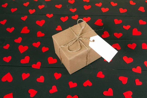 Confezioni Regalo Tavolo Legno Immagine Regalo Adatta San Valentino Natale — Foto Stock