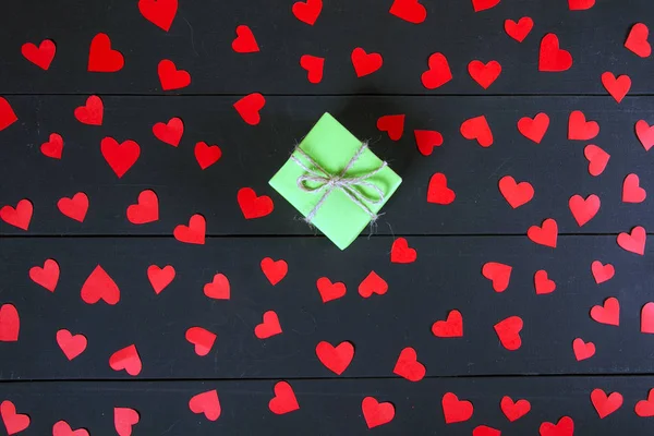 Confezioni Regalo Tavolo Legno Immagine Regalo Adatta San Valentino Natale — Foto Stock