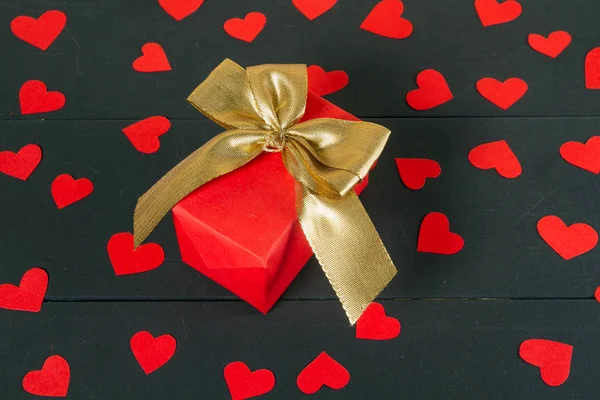 Confezioni Regalo Tavolo Legno Immagine Regalo Adatta San Valentino Natale — Foto Stock