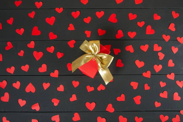 Geschenkdozen Houten Tafel Cadeau Afbeelding Geschikt Voor Valentijnsdag Kerst Nieuwjaar — Stockfoto