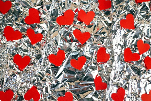 Dia Dos Namorados Fundo Fundo Amor Com Papel Corações Vermelhos — Fotografia de Stock