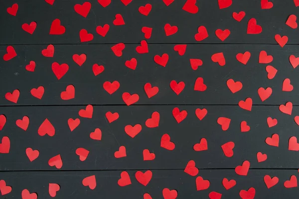 Dia Dos Namorados Fundo Fundo Amor Com Papel Corações Vermelhos — Fotografia de Stock