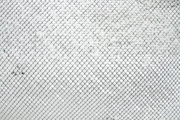 Snow Covered Rabitz Grid Lattice Fence Covered Fresh Snow Winter — Stock Photo, Image