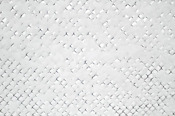 Snow Covered Rabitz Grid Lattice Fence Covered Fresh Snow Winter — Stock Photo, Image