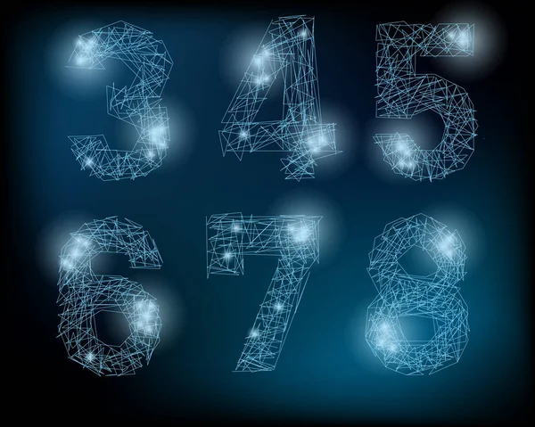 Нейронные буквы и числа — стоковый вектор