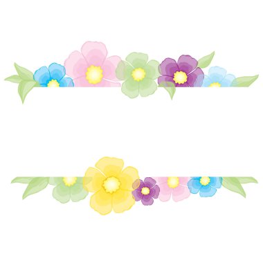 Vektör Çiçekleri ve Şube Kartı