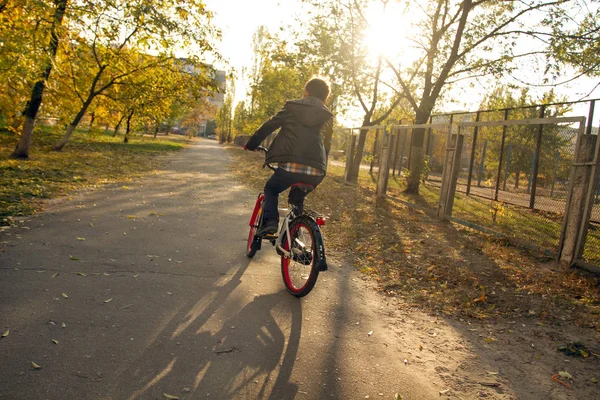 Happy boy ride the bicycle