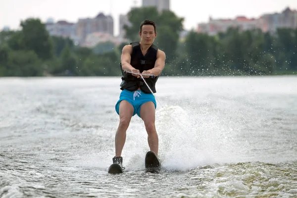 Man riding water skis — Stock Photo, Image