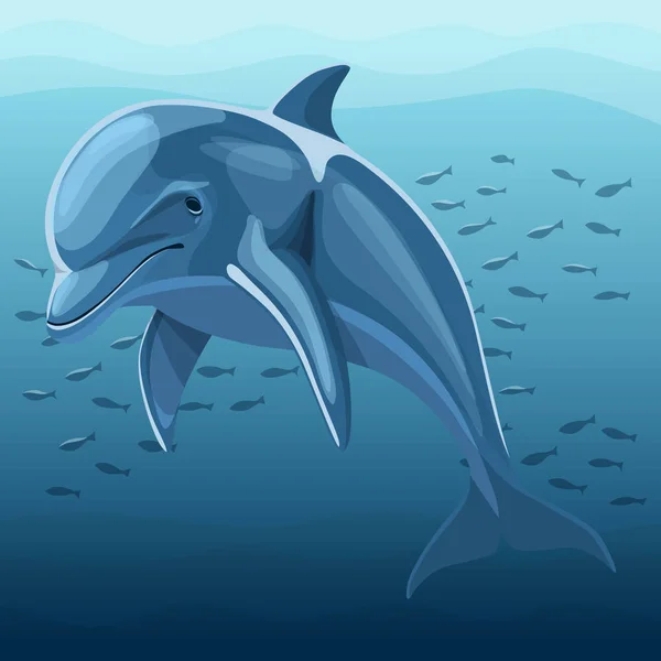 Vektor illustration av dolphin — Stock vektor