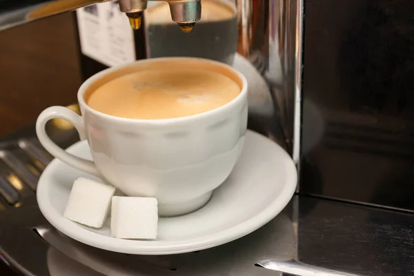 Keçiboynuzu kahve makinesinde kahve yapmak.