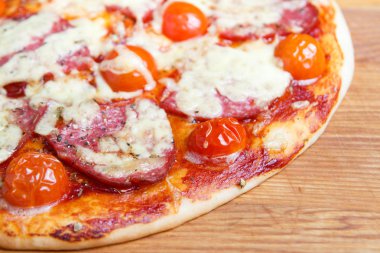 Pizza ahşap oyun tahtası, yakın çekim