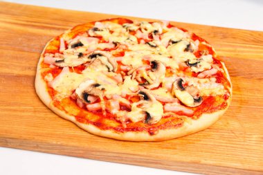 Pizza ahşap oyun tahtası, yakın çekim