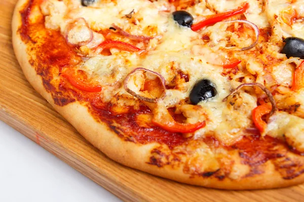 Pizza ahşap oyun tahtası, yakın çekim