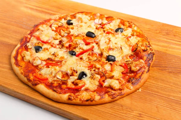 Pizza ahşap oyun tahtası, yakın çekim