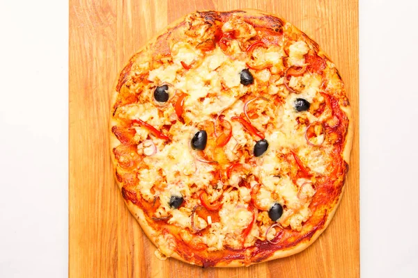 Pizza ahşap oyun tahtası, yakın çekim