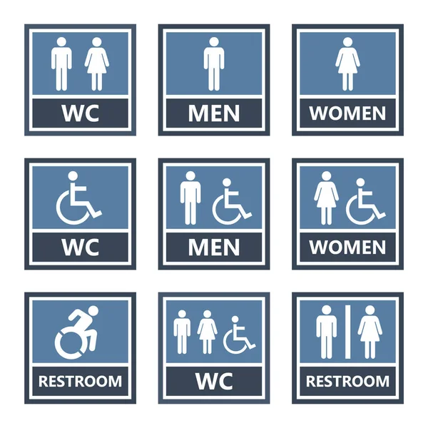 Toilet icons and restroom signs — Stock Vector