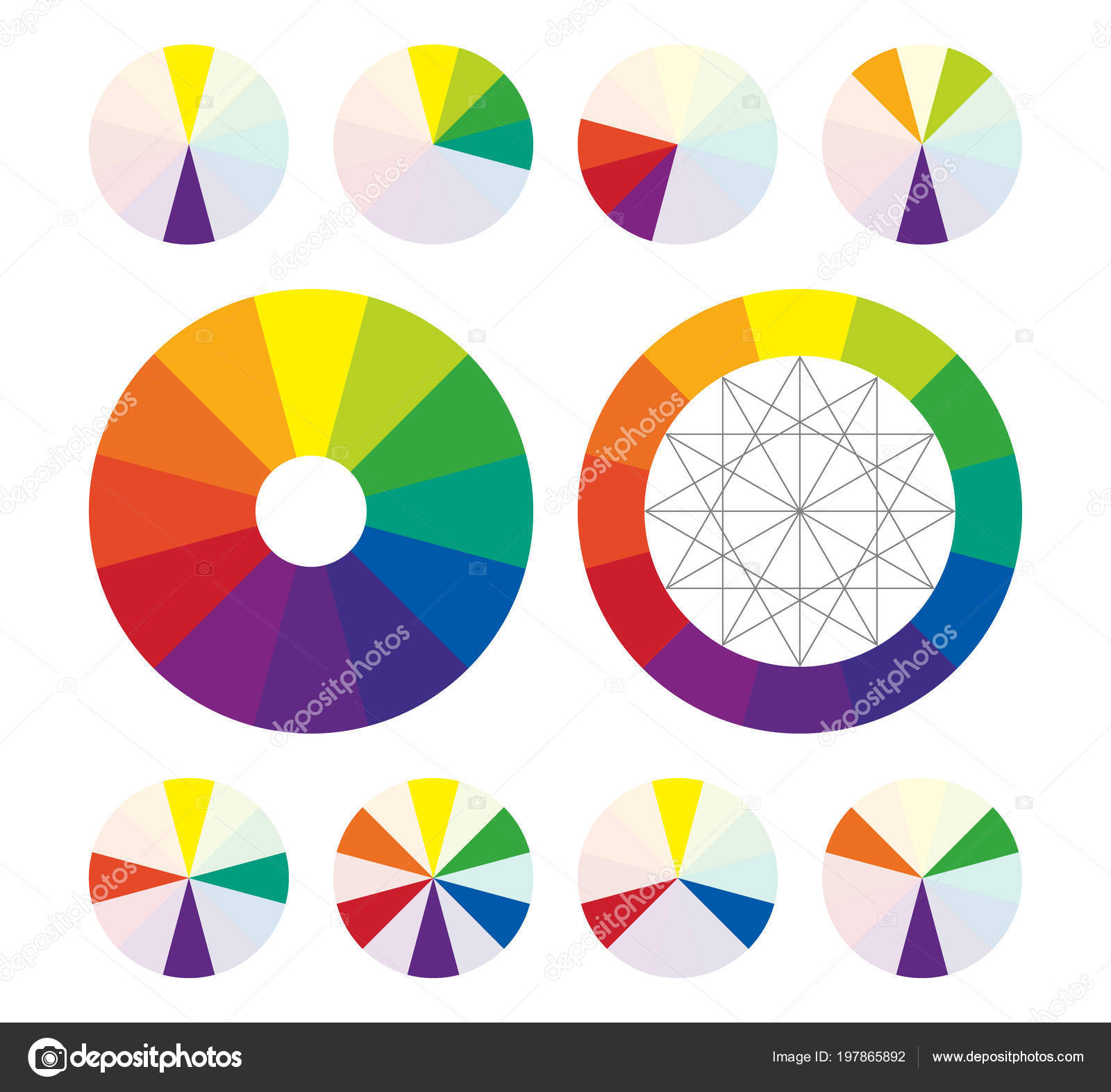 Ruota dei colori, tipi di regimi complementari di colore ... Tipi di colori
