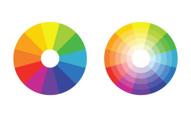 color wheel with twelve colors in gradiations clipart