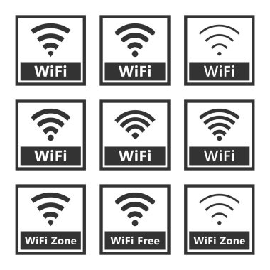 Kablosuz işaretleri hazır, wifi simgeler