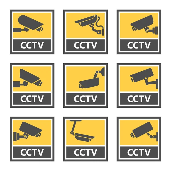 Iconos de la cámara de seguridad, videovigilancia — Archivo Imágenes Vectoriales