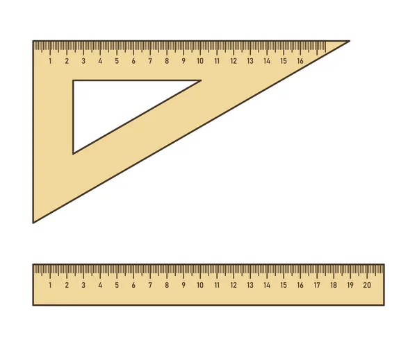 Треугольная линейка и прямоугольная кромка — стоковый вектор