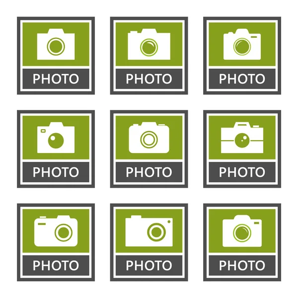 Digital camera signs and icons set in vector — Stock Vector