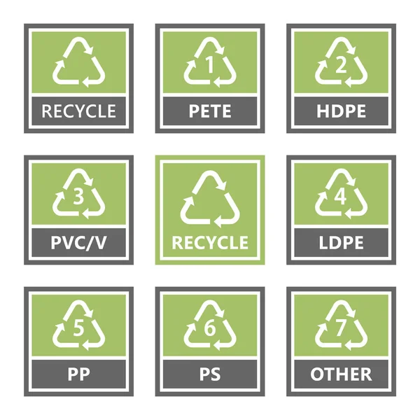 Plastic recycling symbols and icons, vector illustration