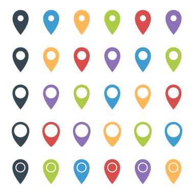 işaretçi kümesi, renkli konum işaretçisi simgeleri göster