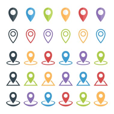 işaretçi kümesi, renkli konum işaretçisi simgeleri göster