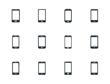 simge seti cep telefonu, akıllı telefon işareti illüstrasyon vektör