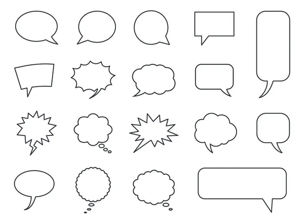 Blank empty speech bubbles set in vector — Stock Vector