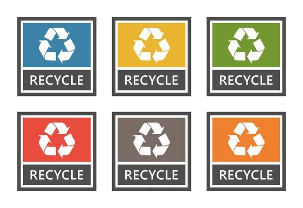 Набір етикеток управління відходами, сортування відходів для переробки — стоковий вектор