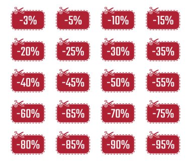 Satılık Kuponlar, indirim Etiketler ve küme etiketleri