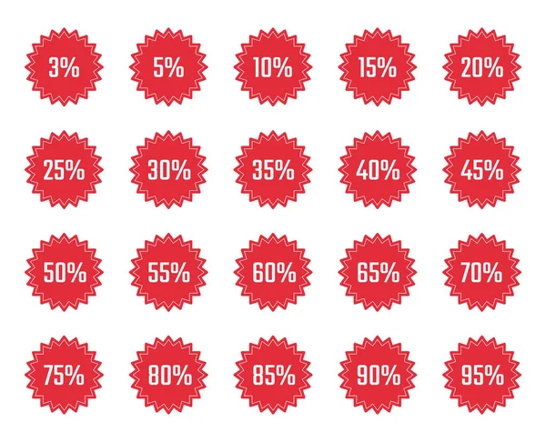 Rabatt-Etiketten Set, Verkaufsetikett, Angebotspreis — Stockvektor