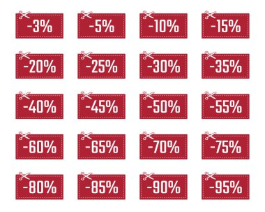 Satılık Kuponlar, indirim Etiketler ve küme etiketleri