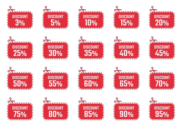 Cupons de venda, etiquetas de desconto e etiquetas conjunto —  Vetores de Stock