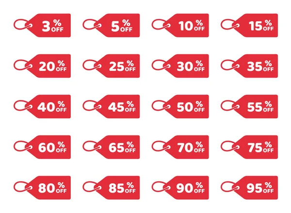 Rabatt-Etiketten Set, Verkaufsetikett, Angebotspreis — Stockvektor