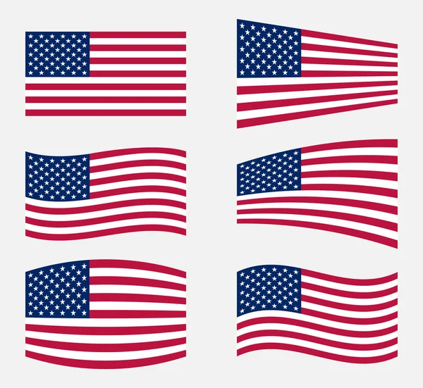 アメリカ国旗ベクトル イラスト、アメリカ国旗の米国の州の公式色 — ストックベクタ