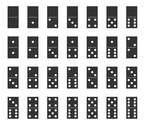 Conjunto de huesos de dominó, fichas de dominó conjunto completo — Archivo Imágenes Vectoriales