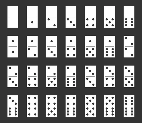 Conjunto de huesos de dominó, fichas de dominó conjunto completo — Archivo Imágenes Vectoriales