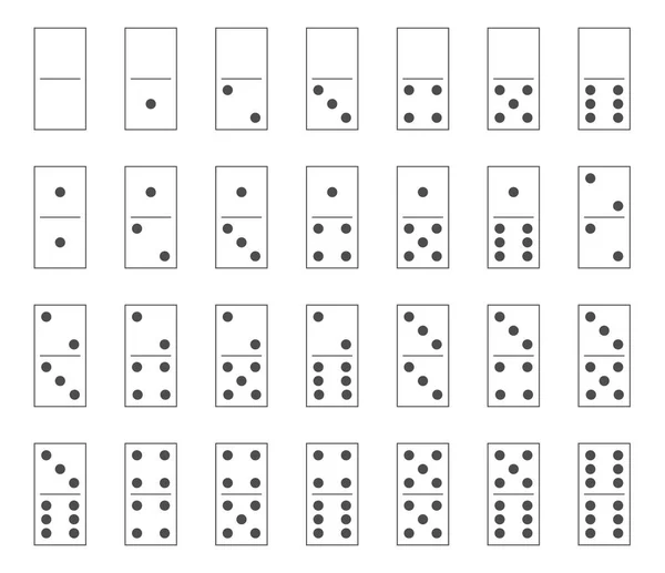 Conjunto de fichas de dominó, huesos de dominó conjunto completo — Archivo Imágenes Vectoriales