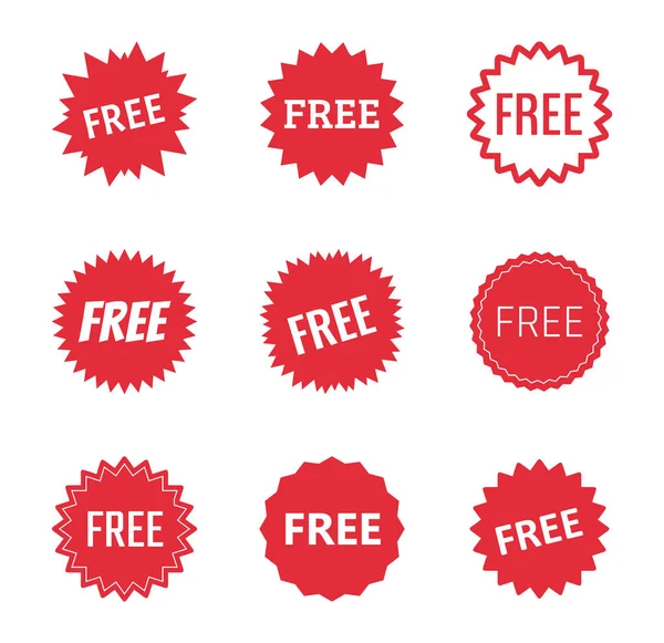 Conjunto de iconos de etiqueta gratis, ilustración de vector de etiqueta gratis — Vector de stock