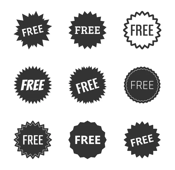 Бесплатный набор иконок, бесплатные этикетки и наклейки — стоковый вектор